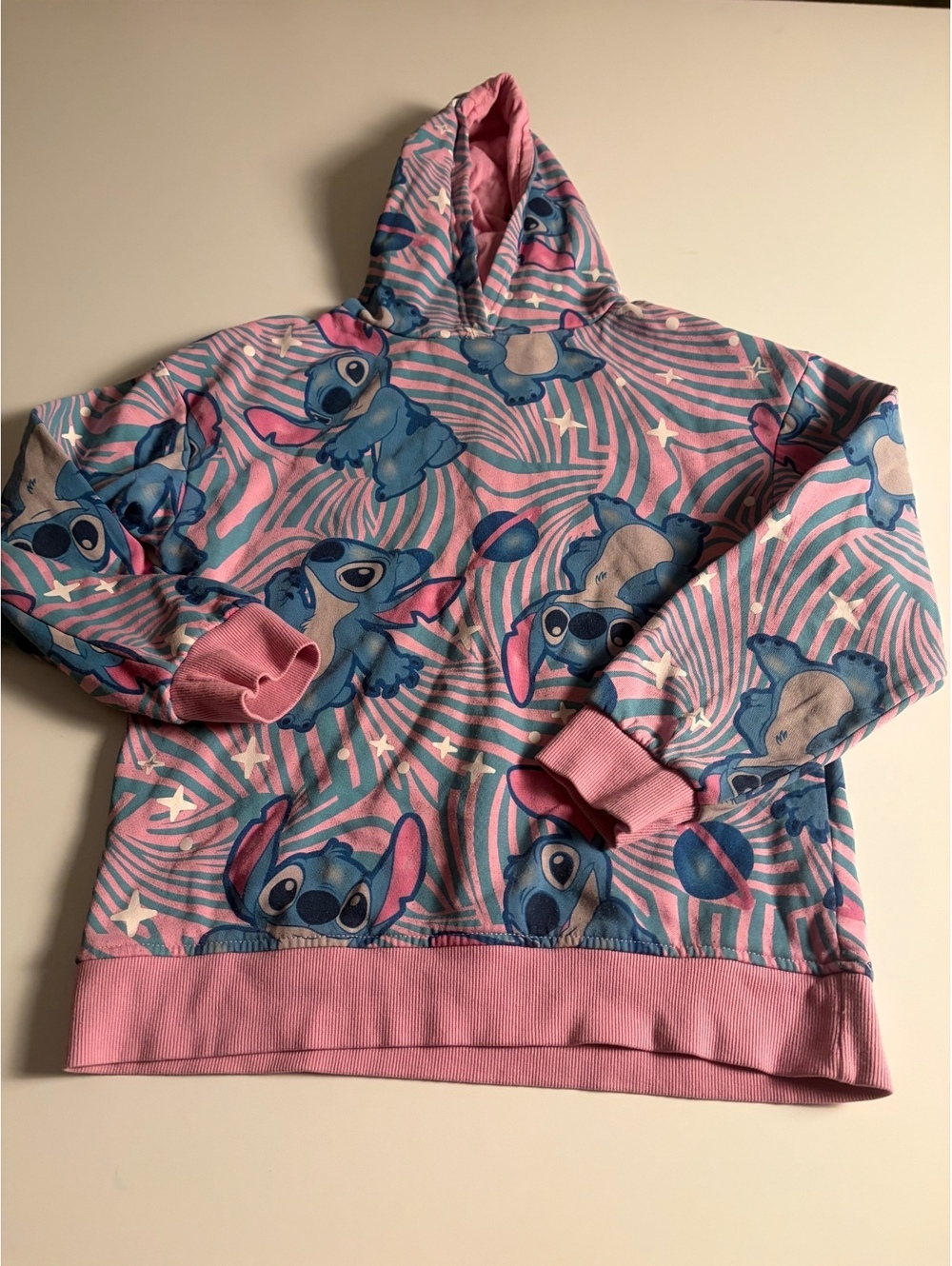 Disney Stitch Pink and Blue Kids Hoodie Sweatshirt 9-10 Yrs